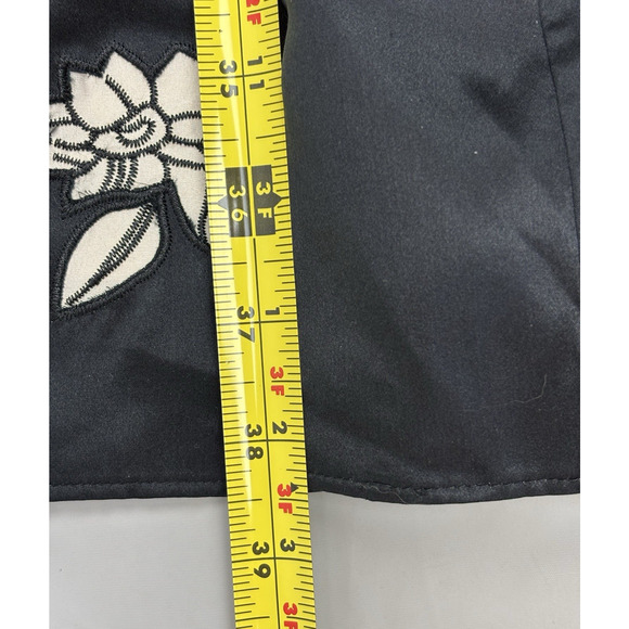 BCBG Maxazria Silk Dress Womens 10 Cream/Black Embroidered Floral Babydoll - Picture 10 of 13